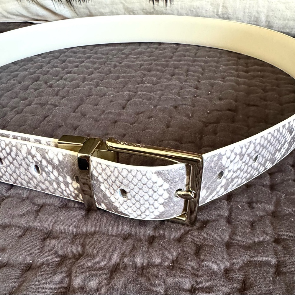 Calvin Klein Women’s Reversible Snakeskin Print Leather Belt NWOT L - Picture 10 of 16